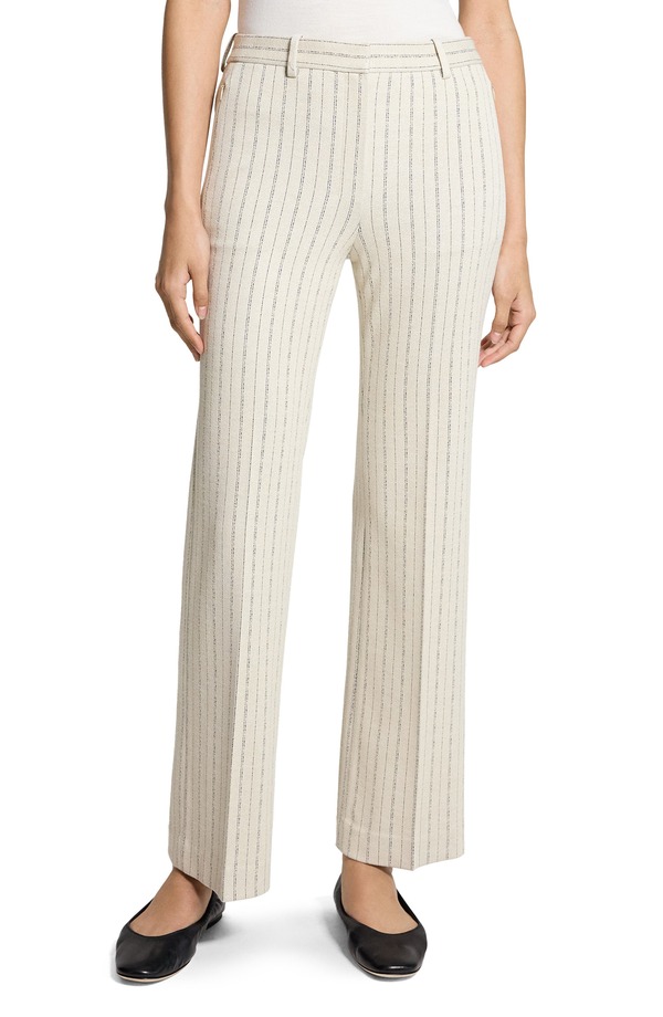 行動論理 レディース ボトムス レギンスリムフィット ズボン下 Theory Pinstripe Slim Fit Pants Oat Multi - E61 マルチ色つや