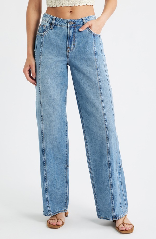 ヒドゥン ジーンズ レディース ボトムス デニムパンツ ワイドレッグ HIDDEN JEANSeamed Wide Leg Dad Jeans Med.wash
