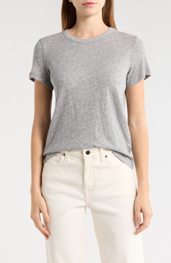 マリーン レイヤー レディース トップス Tシャツ クルーネック Marine Layer Tried and True Crewneck T-Shirt Heather Grey グレー