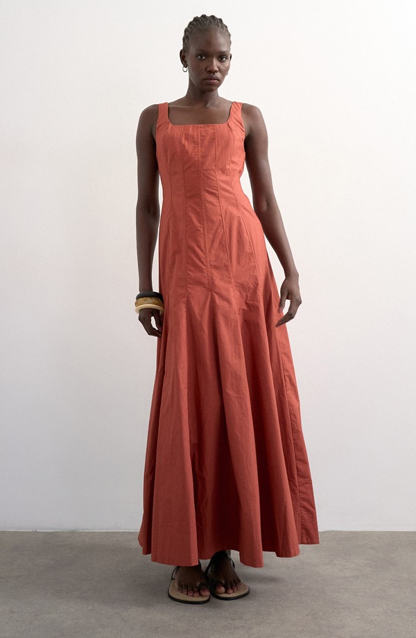 トップショップ レディース トップス ワンピース コットン マキシ Topshop Drop Hem Cotton Maxi Sundress Rust ラスト|ReVida 店