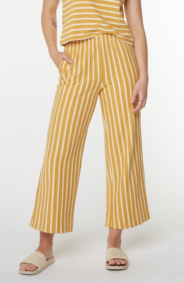 ロキシー レディース ボトムス レギンス パンツ パイル コットン Roxy Java Stripe Cotton Terry Pants Amber Gold アンバー