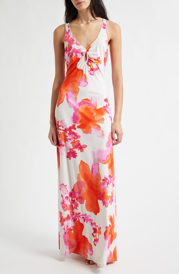レイミー ブルック レディース トップス ワンピース フラワー柄 ニット マキシ フラワー Ramy Brook Jazz Floral Knit Maxi Dressunset Orange Floral オレンジ