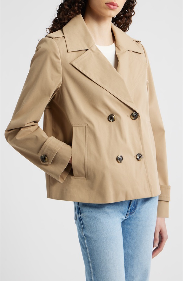ロンドンフォグ レディース アウター ジャケット・ブルゾン コート London Fog Wateresistant Double Breasted Shortrench Coat British Khaki カーキ