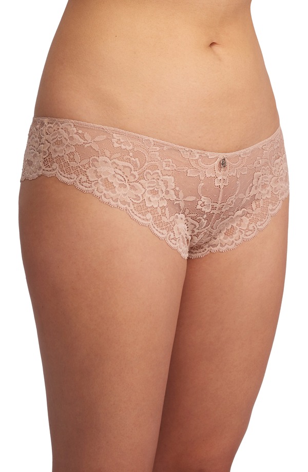 モン電話を掛ける インティメイツ レディース アンダー御召しもの ズボン下 スピード競技 Montelle Intimates Brazilian Lace Panties Beige ベージュ