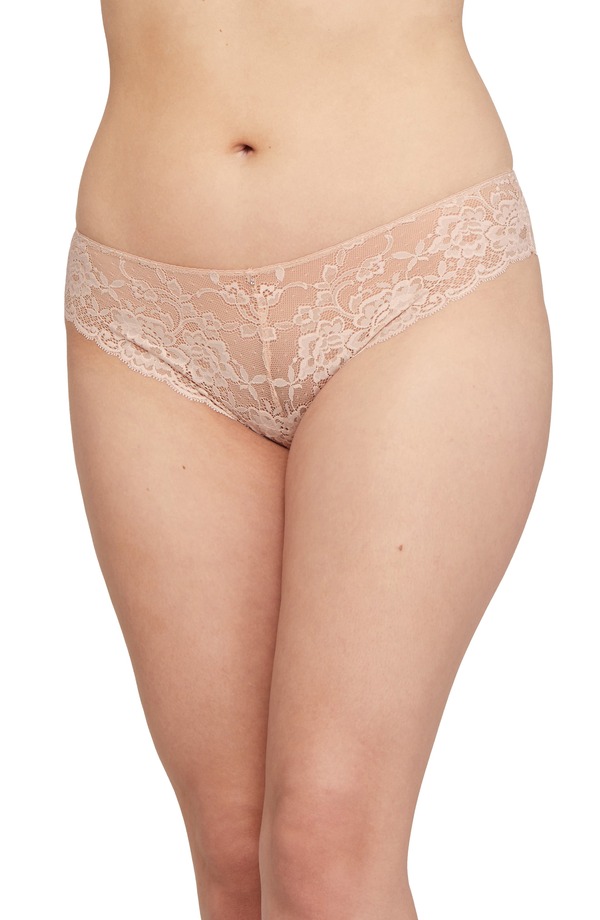 モン電話を掛ける インティメイツ レディース アンダー御召しもの ズボン下 スピード競技 Montelle Intimates Brazilian Lace Panties Champagne 三鞭酒