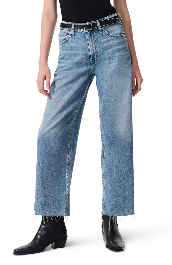 ラグアンドボーン レディース ボトムス デニムパンツ ワイドレッグ ハイウエスト アンクル ジーンズ rag & bone Featherweight Andi High Waist Ankle Wide Leg Jeans Beacon