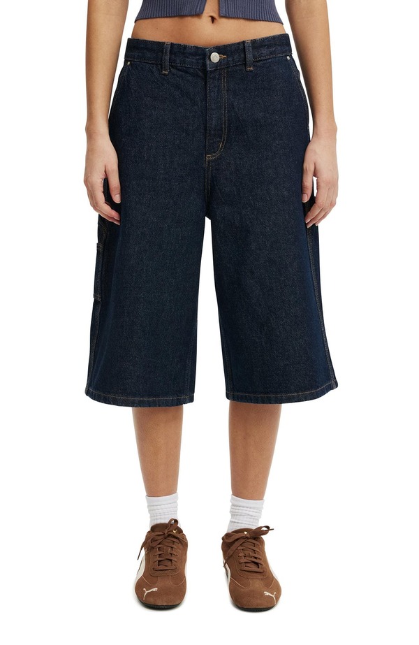 コットンオン レディース ボトムス デニムパンツ Cotton Women's 91 Baggy Denim Jort Carpenter Shutter Blue ブルー