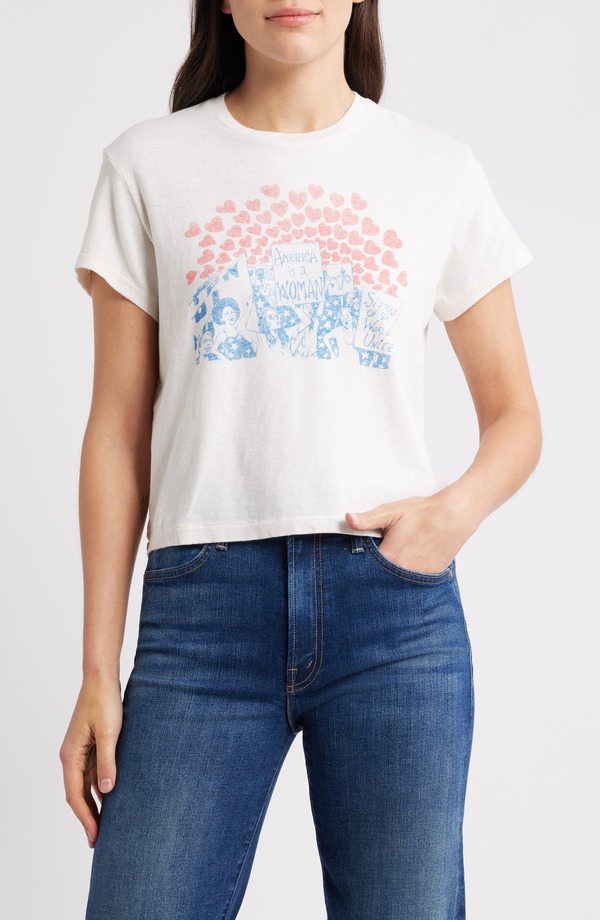 リダン レディース トップス Tシャツ グラフィック Re/Done '50sisters Boxy Graphic T-Shirt Vintage White ホワイト