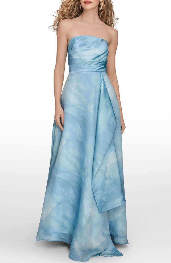 ダナ キャラン ニューヨーク レディース トップス ワンピース フラワー柄 ストラップレス フラワー Donna Karanew York Abstract Floral Strapless Gown Cielo Multi マルチカラー 62,040円
