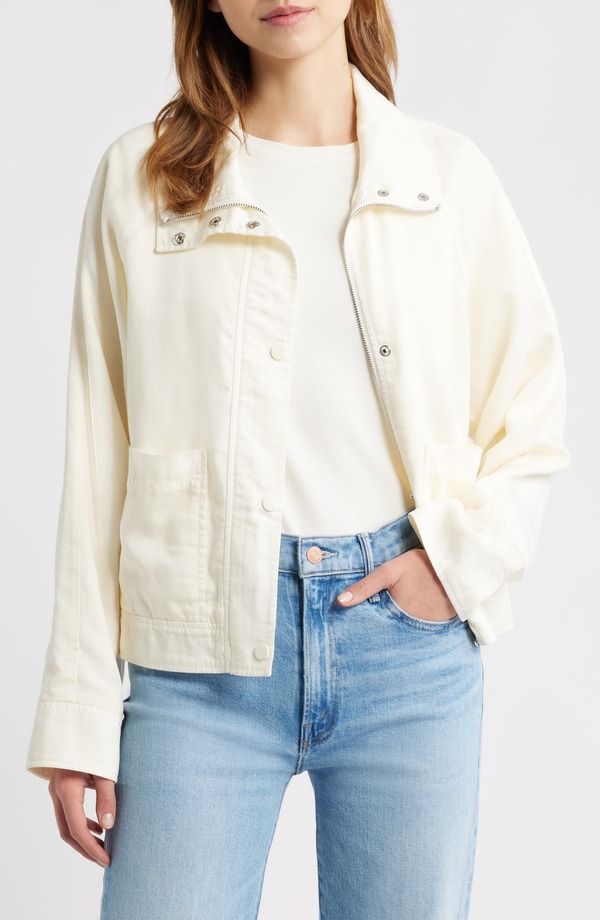 ベルナルド レディース アウター ジャケット・ブルゾン Bernardo Crop Utility Jacket White ホワイト