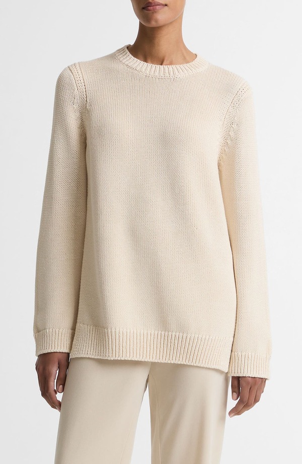 ヴィンス レディース アウター パーカー・スウェット ティーシャツ 綿織物 Vince Cotton Blend Tunic Sweater Bone