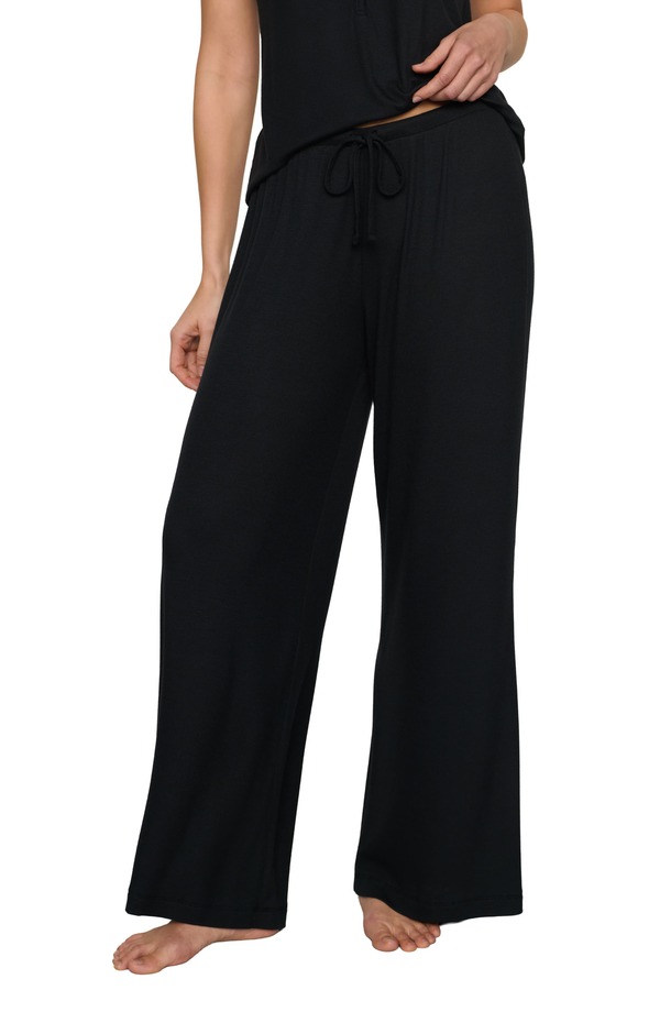 エバージェイ レディース ボトムス レギンス ワイドレッグ ズボン下 Eberjey Dream Rib Wide Leg Pants Black 黒いこと