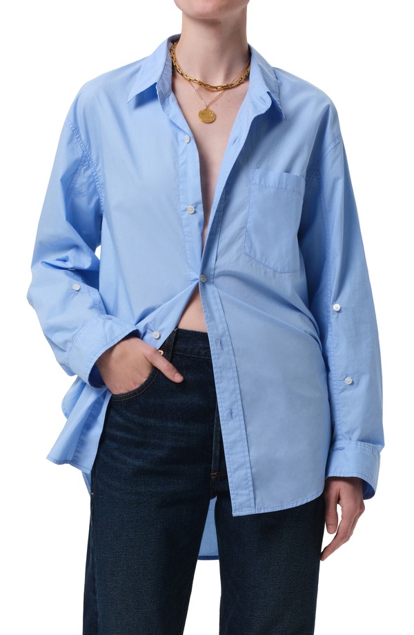 シチズンズ オブ ヒューマニティ レディース トップス シャツ Citizens of Humanity Kayla Oversize Poplin Button-Up Shirt Banker Blue Dk ブルー