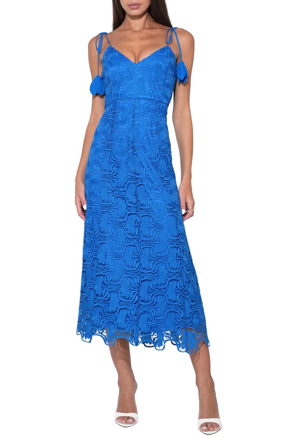 アドレイン ラエ レディース トップス ワンピース フラワー柄 ミディ フラワー Adelyn Rae Blair Floral Embroidery Tie Strap Midi Dress Royal Blue ブルー 30,420円