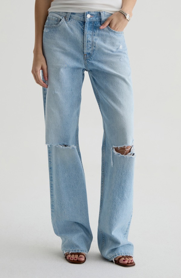 エージー レディース ボトムス デニムパンツ ストレート ジーンズ AG Billie Ripped Straight Leg Jeansoft Focus Destructed