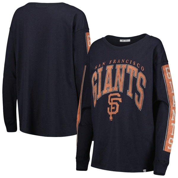 フォーティーセブン レディース トップス プルオーバー Women\u0027s \u002747 Black San Francisco Giantstatement Long Sleeve T-Shirt Black 黒いこと