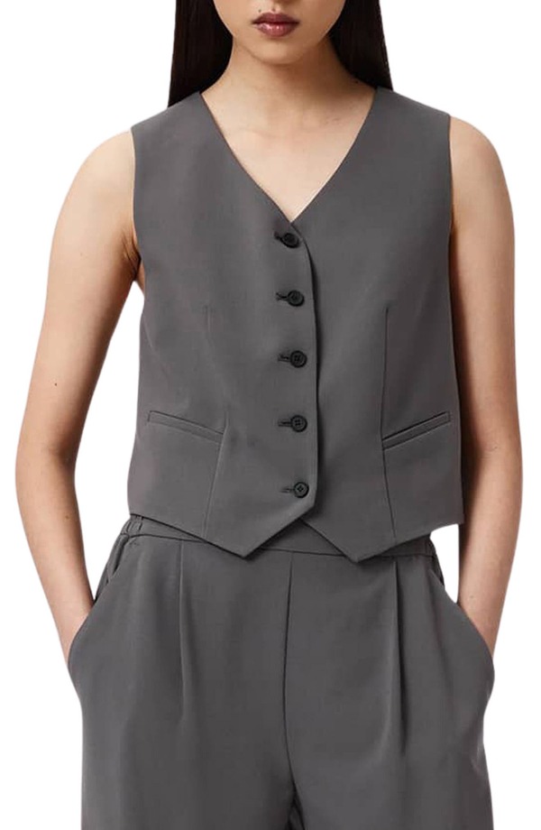 オールセインツ レディース アウター ベスト AllSaints Aleida Lightweight Vest Dark Gull Grey グレー｜ReVida 店