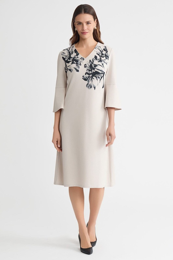 ミンウォン レディース トップス ワンピース クレープ A ライン フラワー柄 プリント フラワー Ming Wang A-Line Floral Printed Stretch Deco Crepe Dress Limestone/Black ブラック 46,080円