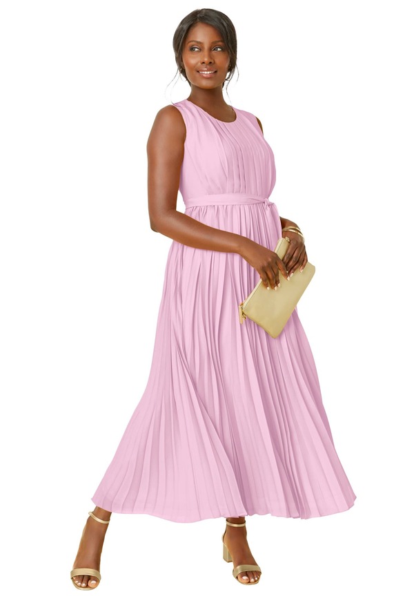 ジェシカロンドン レディース トップス ワンピース プリーツ マキシ Jessica London Pleated Maxi Dress Pink ピンク