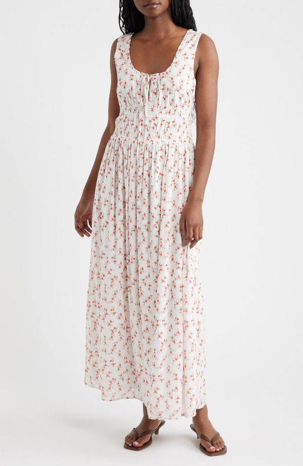 レイルズ レディース トップス ワンピース フラワー柄 コットン マキシ フラワー Rails Jordie Floral Cotton Maxi Sundress Rouge Romantic