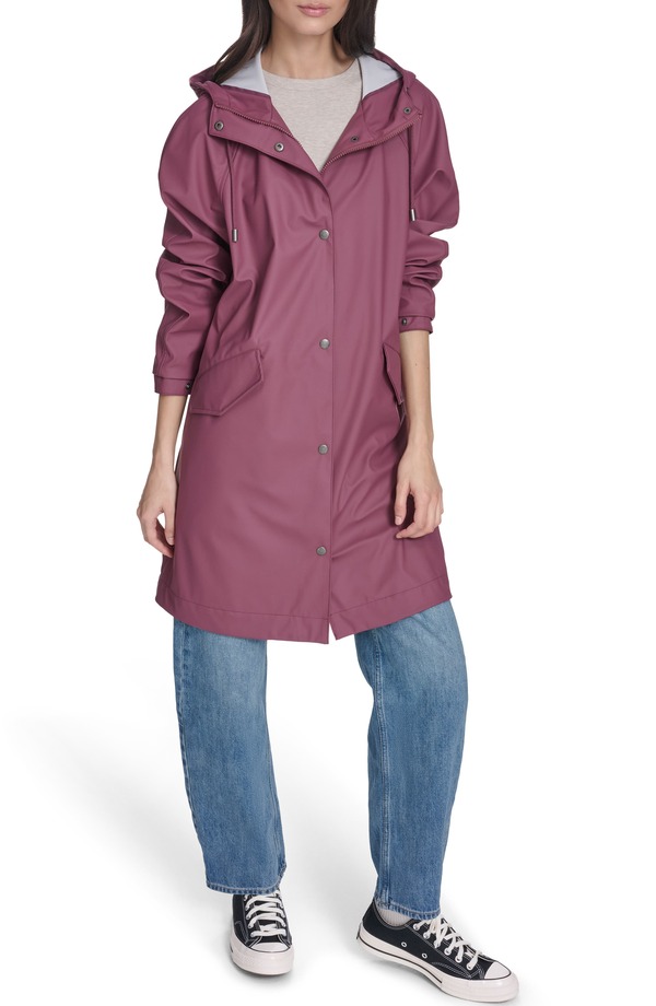 リーバイス レディース アウター ジャケット・ブルゾン Levi's Wateresistant Hooded Long Rain Jacket Berry｜ReVida 店