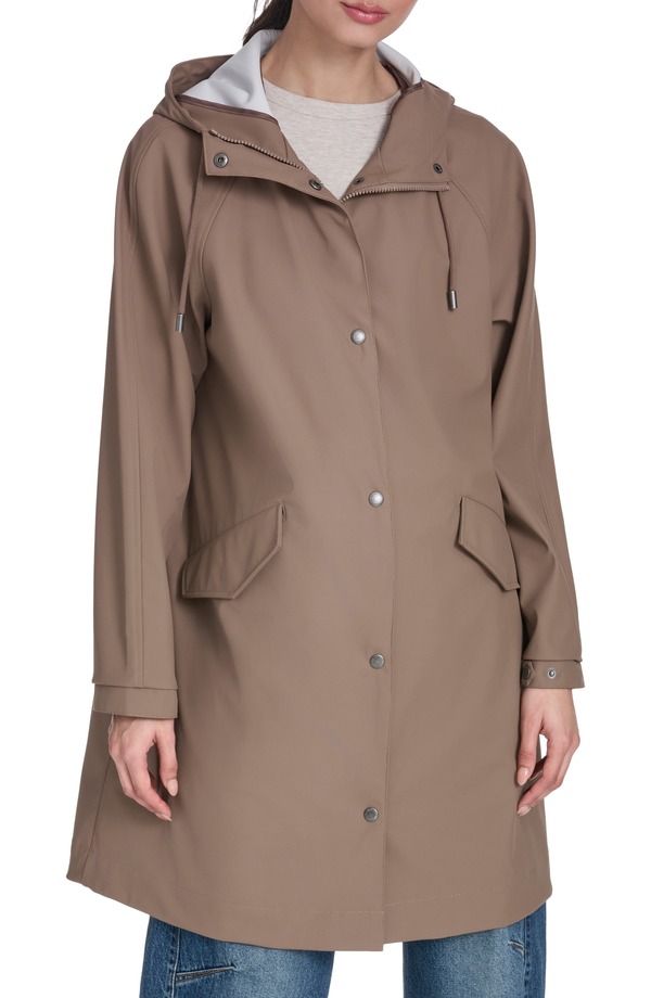 リーバイス レディース アウター ジャケット・ブルゾン Levi's Wateresistant Hooded Long Rain Jacket Pine Bark