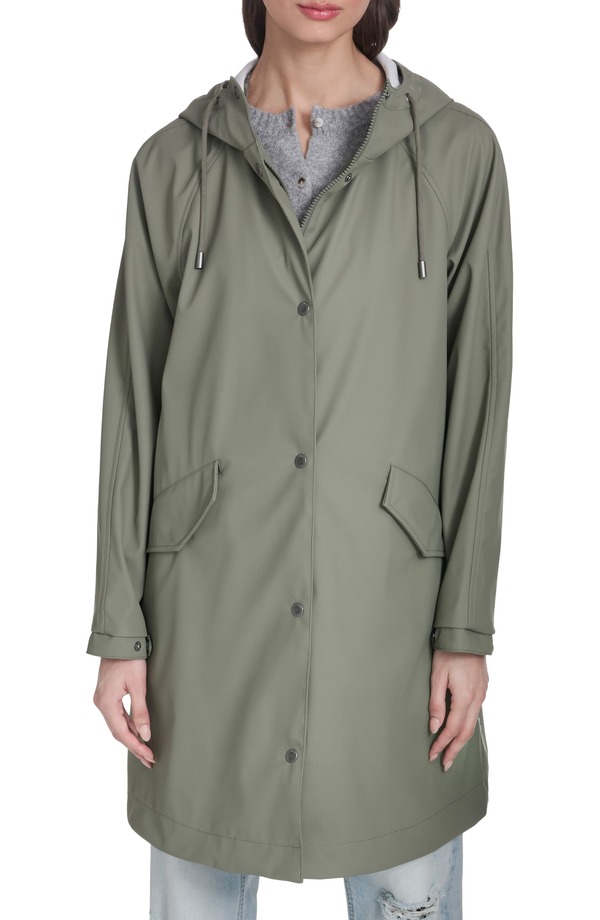 リーバイス レディース アウター ジャケット・ブルゾン Levi's Wateresistant Hooded Long Rain Jacket Sage セージ