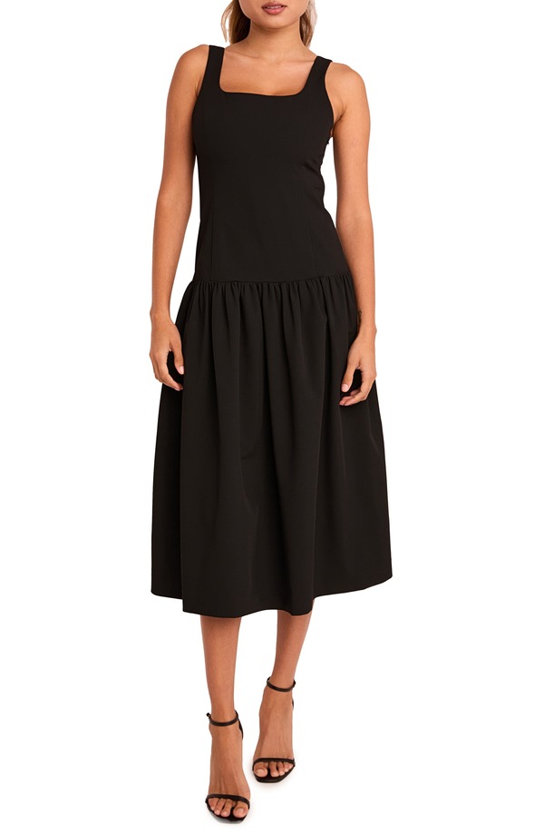 エンドレスローズ レディース トップス ワンピース ミディ Endless Rose Drop Waist Midi Dress Black ブラック｜ReVida 店