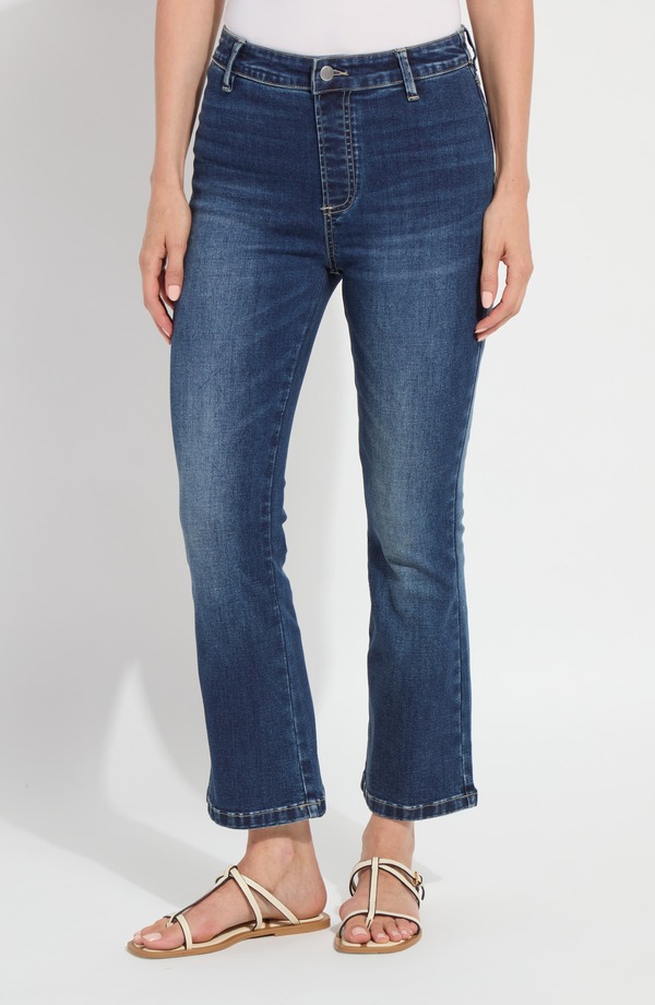 リジー レディース ボトムス デニムパンツ アンクル ジーンズ Lyssestelle Pull-On Flare Ankle Jeans Dark Mid Wash