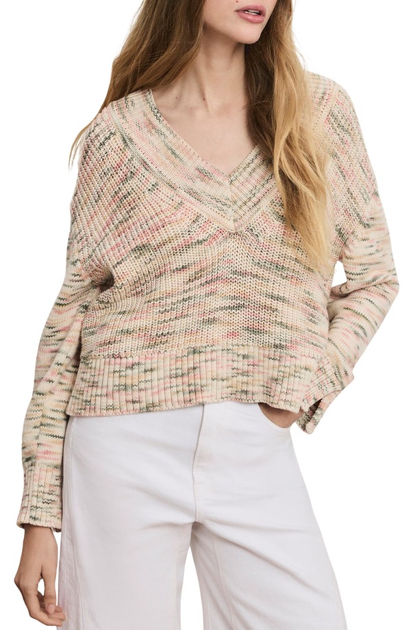 ヴェロニカ ベアード レディース アウター パーカー・スウェット ティーシャツ 綿織物 Veronica Beard Anola Space Dye Cotton Sweater Petal Multi マルチ色合い