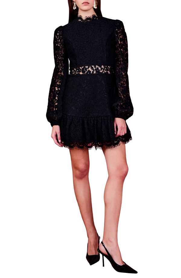 エンドレスローズ レディース トップス ワンピース カットアウト ミニ レース Endless Rose Lace Cutout Long Sleeve Minidress Black ブラック｜ReVida 店