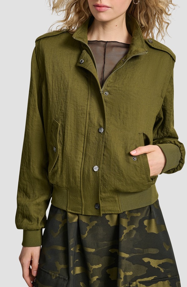 ダナ キャラン ニューヨーク州 レディース アウター 上衣・上衣 DKNY Twill Bomber Jacket Dark Olive オリーブ
