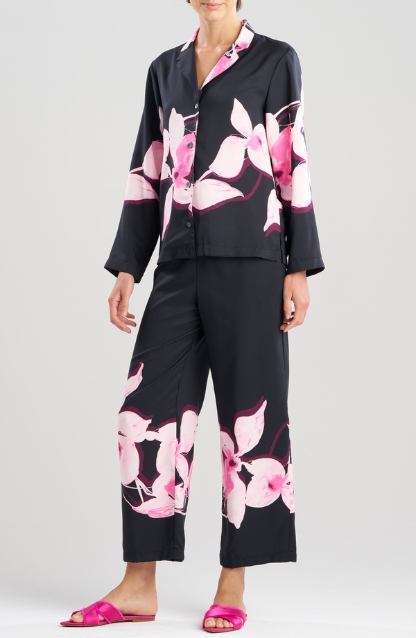 ナトリ レディース アンダーウェア ナイトウェア フラワー柄 フラワー Natori Orchida Floral Pajamas Black ブラック