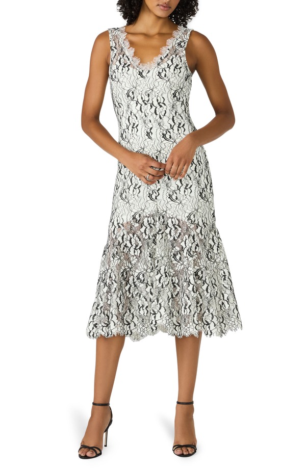 スティーブ マデン レディース トップス ワンピース ミディ Steve Madden Lissette Midi Dress Black/ White ホワイト