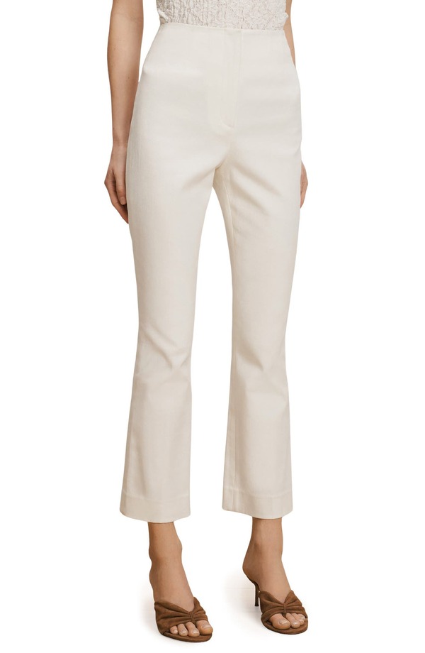ヴェロニカ ベアード レディース ボトムス レギンス ズボン下 綿織物 Veronica Beard Althea Crop Stretch Cotton Pants Dove
