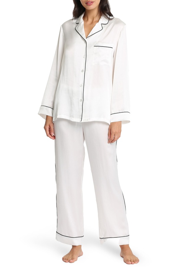 パピネール レディース アンダー御召しもの ナイト爵御召しもの 地絹 Papinelle Silk Pajamas Ivory 象牙色