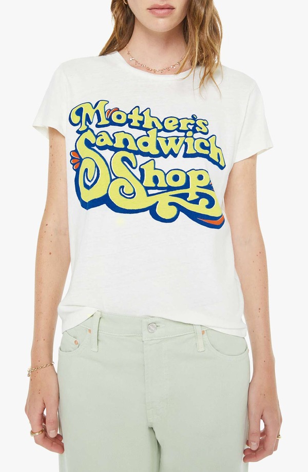 マザー レディース トップス Tシャツ グラフィック MOTHER The Boxy Goodie Focus Graphic T-Shirt Sandwich Shop｜ReVida 店