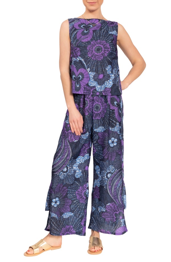 エブリデイ リチュアル レディース アンダーウェア ナイトウェア ワイドレッグ ノースリーブ コットン Everyday Ritual Piper Wide Leg Sleeveless Cotton Pajamas Midnight Garden