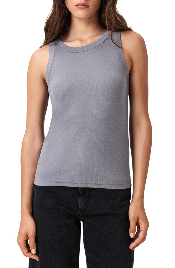 オールセインツ レディース トップス シャツ AllSaints Rina Rib Tank Lilac Grey グレー