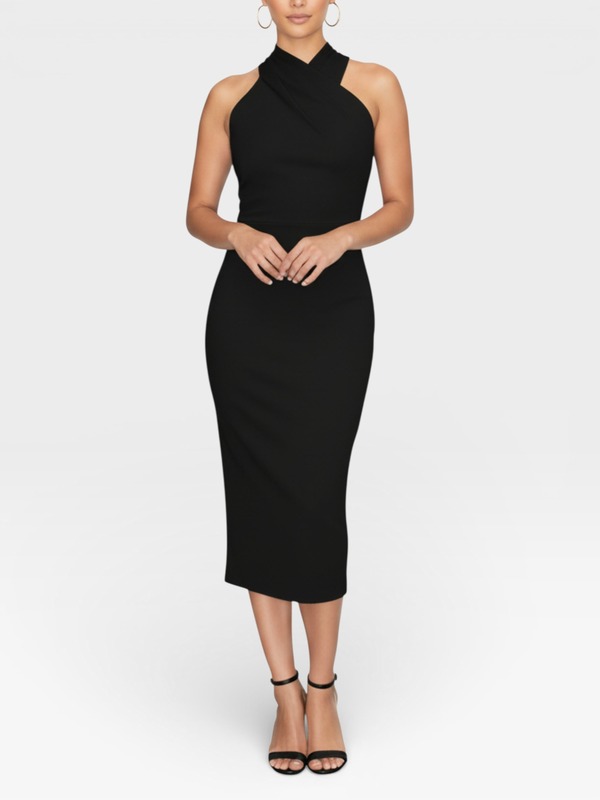 レイチェル ロイ レディース トップス 衣装 midi ホルター RACHEL Roy Harland Crossover Halter Midi Dress Black 黒いこと