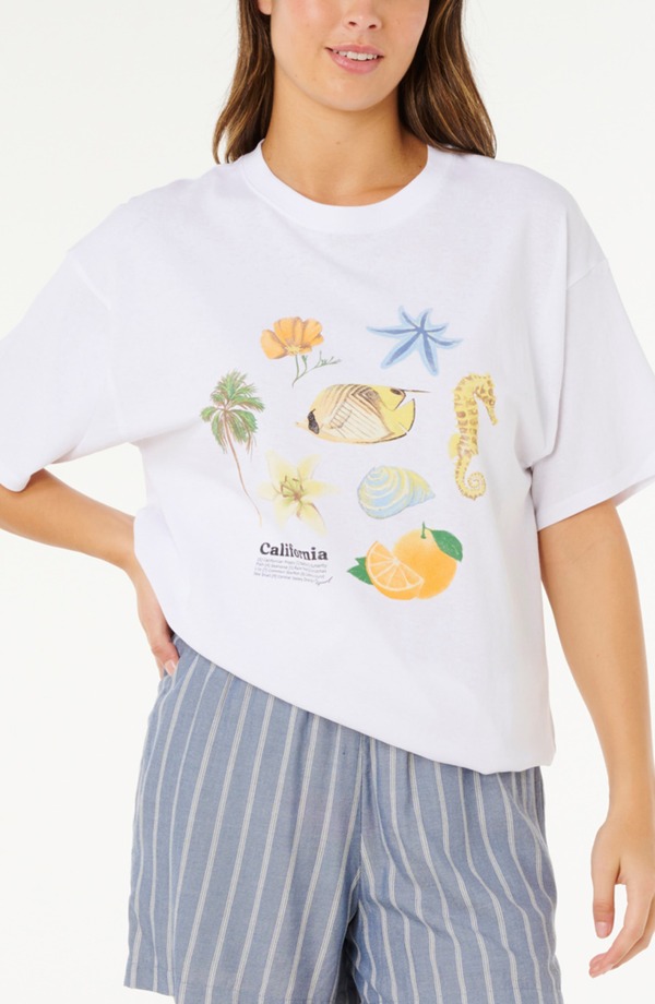 リップカール レディース トップス Tシャツ グラフィック Rip Curl Poolside Heritage Relaxed Graphic T-Shirt Optical White ホワイト