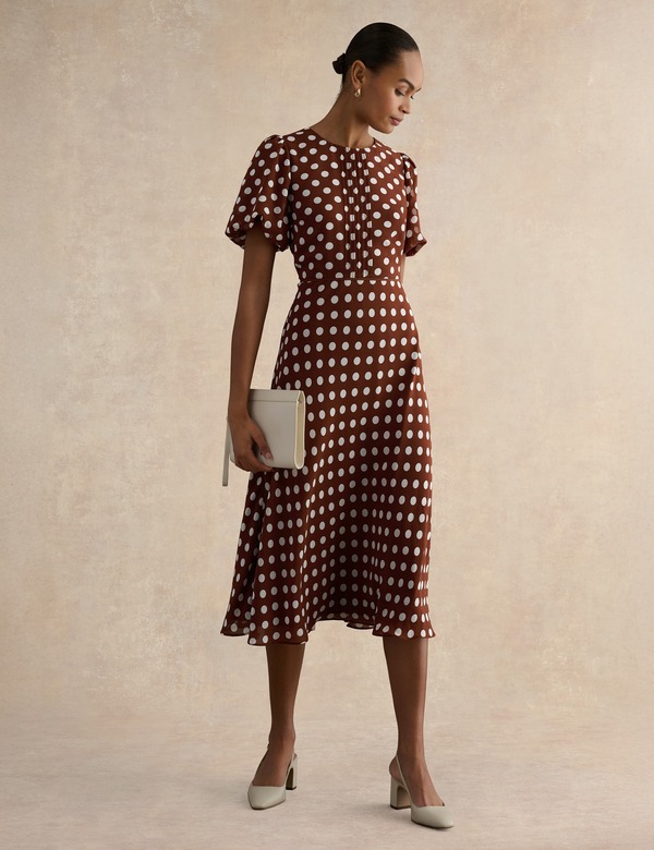 ホッブスロンドン レディース トップス ワンピース HOBBS LONDON Dorothy Dress Brown Ivory アイボリー