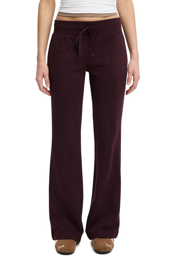 コットンオン レディース ボトムス 心地好いズボン下 ローライズ ブーツ Cotton Women\u0027s Low Rise Bootleg Sweatpant Noble Plum 酸桃
