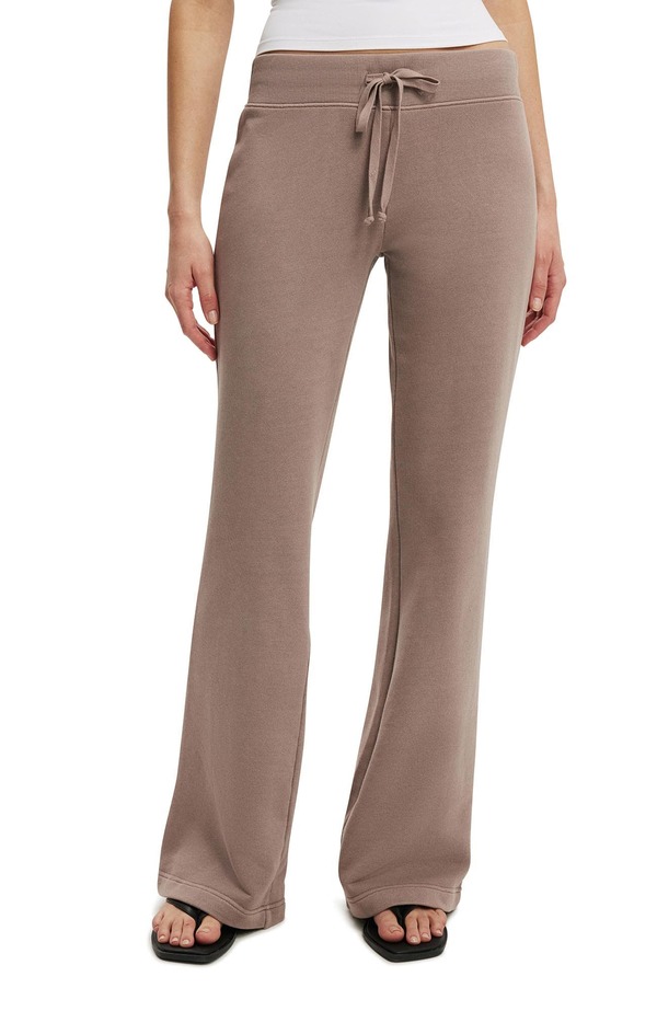 コットンオン レディース ボトムス 心地好いズボン下 ローライズ ブーツ Cotton Women\u0027s Low Rise Bootleg Sweatpant Washed Mocha モカ
