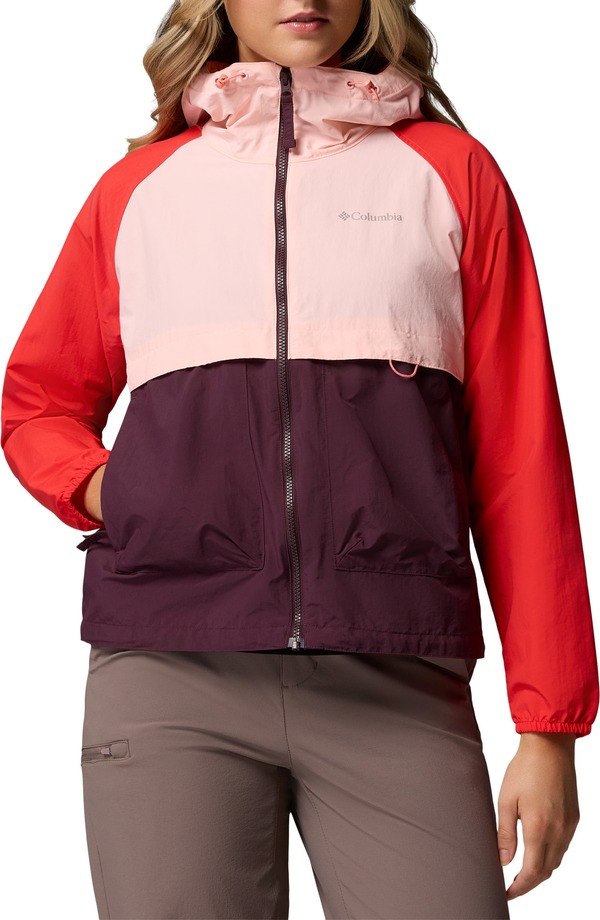 コロンビア レディース アウター ジャケット・ブルゾン Columbia Spire Valley Waterepellent Windbreaker Moonvista/ Pink Sand/ Red レッド