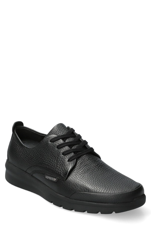 メフィスト メンズ シューズ オックスフォード 力くらべ Mephisto Walker Plain Toe Derby Black 黒いこと