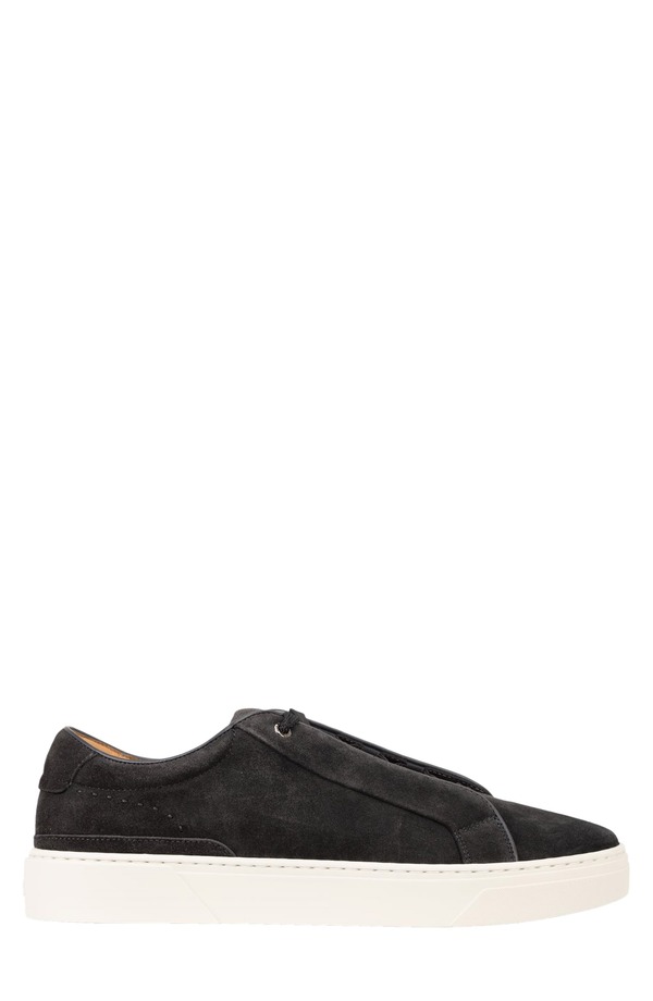 元締め メンズ シューズ スニーカー スエードクロス BOSS Gary Suede Sneaker Dark Grey 薄墨色
