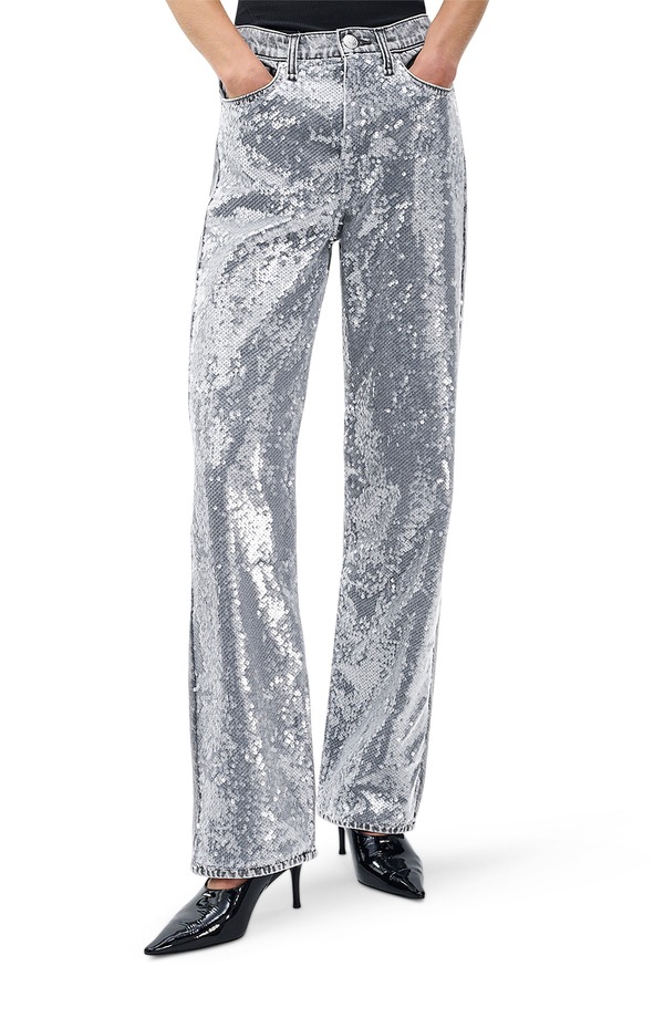 ラグアンドボーン レディース ボトムス デニムパンツ ストレート スパンコール ジーンズ rag & bone Shea Sequin Straight Leg Jeanstelsequin