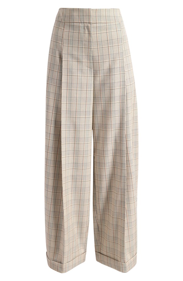 ボス レディース ボトムス レギンス ハイウエスト プリーツ パンツ BOSS Telda Plaid Pleated High Waist Pantsea Blossom Plaid チェック