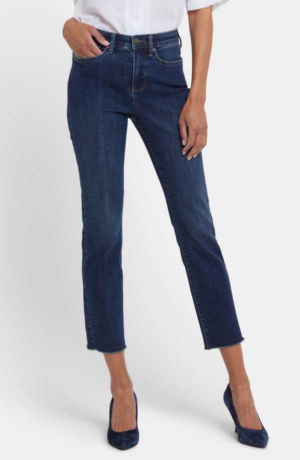 エヌワイディージェイ レディース ボトムス ジーンズズボン下 アンクル デニム NYDJ Sheri Fray Hem Ankle Slim Jeans Louvre Sapphire サファイア